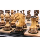 Alexandria Luxury Staunton Burnt Carving Chess Set- Chess Pieces Only 