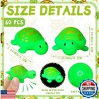 Roundfunny 30 Pcs Turtle Rubber Bath Toys Glow In The Dark For Beach Pool Sho