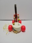 Vintage Fisher Price Drummer Boy Parade Wooden Pull Along Toy  634 9  1967