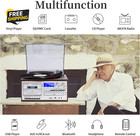 Record Player 9 In 1 3 Speed Bluetooth Vintage Turntable Cd Cassette Vinyl Playe
