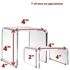 Clear Acrylic Risers - Set Of 2 Assorted Sized Plexi Glass Display Stands-1376-s