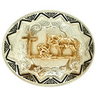 Western Rodeo Belt Buckle     Silver Black Gold Stallion Cowboy Fashion Style