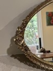 Hollywood Regency Matson Roses Oval Ormolu Mirror Vanity Dresser Tray 16 5   