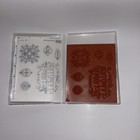 Retired Stampin Up  cheerful Christmas  Clear Mount Stamp Set Stamps Only