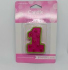   Combo Number One Girl Birthday Candle With 5 Multicolor Candles Cake Party 