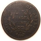 1797 Liberty Cap Half Cent Fine F Coin  Corrosion  7434t