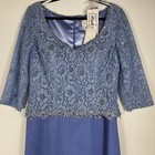 Night Scene Blue Periwinkle Chiffon Lace Beaded Gown Mother Of The Bride Size L