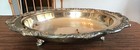 Vintage Sheffield English Silver Plated Round Footed Tray  13 1 2 