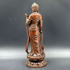 Rare Chinese Old Boxwood Hand Carved Kwan-yin Guanyin Statue Home Ornament 