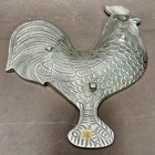 Vintage Made In India 10  X 10  Metal Rooster Serving Tray Dish