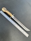 Vintage Usa Crown Stag Plumb File Fixed Blade Knife Sword Large Weapon Sheath