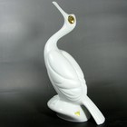 Rare Royal Dux Cormorant Bird Statue 12  White Gold Mcm Artist Jaroslav Je  ek