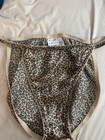 Vtg Animal Print Satin String Bikini L 7 Gilligan O   malley