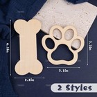 Auear  30 Pack Wooden Dog Bones Small Unfinished Wood Paws 30 Pack  Natural 