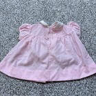 Vintage Baby Girl Pink Collared And Smocked Dress