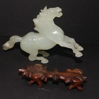 Vintage Chinese Hand Carved  Jade Running Horse Figure   Statue