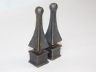 2 Antique Cast Iron Fence Toppers Finials Architectural Salvage 1  X 4-1 8 