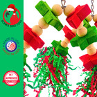 Bonka Bird Toys 2596 Christmas Mini Sola Crinkle Festive Chew Shred Parrot Toy