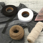 2 Rolls Iron On Hem Tape Double-sided Fabric Adhesive Black White - New