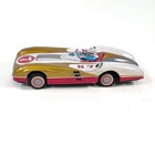 Japanese Tin Race Car     San     Friction 10 5  Red White Gold  7