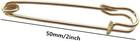 2 Inch 50mm Heavy Duty Steel Large Safety Pins Fastener  Gold Metal Safety