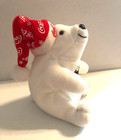 Coca-cola Bear With Stocking Cap Plush Bean Bag Winter Mass Set 1998
