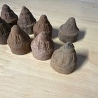 Antique Mongolian Tibetan Buddhist Hand Made Small Clay Stupas 10 Pc