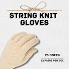 Cotton Blended String Knit Gloves - Women s Small Size - Tan - 300 Pairs