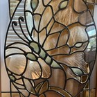 Large Vintage Stained Glass Butterfly Colorful Window suncatcher Framed Hanging