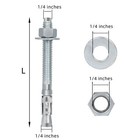 1 4  X 3-1 4  Wedge Anchor Concrete Stud Anchors Zinc Plated Carbon Steel Bol   