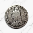 1889          Great Britain Silver  0 925  Threepence Victoria  Free Shipping 