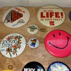 Lot Of Pin Back Buttons  Vintage  Asst Shapes And Sizes