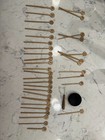 19th C Crandall s Abc Jack Straws Spillikins Toy Wooden Cylinder Container
