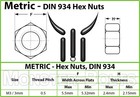 M3-0 50 Metric Hex Nuts  Class 10 Steel W  Plain Finish Din 934  Coarse Thread