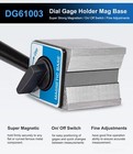 For Dg61003 Regular Duty Dial Gage Holder Mag Base W metal Fine Adjustment