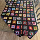 Granny Square Roseanne Hand Crocheted Afghan Throw Blanket 90s Cottagecore 66x45
