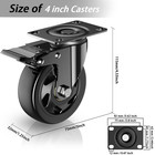 4 Inch Casters Wheels  Casters Set Of 4 Heavy Duty With Brake 2200lbs  Locking