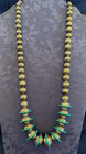 Sterling Turquoise Disk Native American Bench Bead Necklace Graduated Ufo Saturn