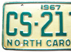 1967 North Carolina Nc License Plate Tag  All Original  Vintage  Nice