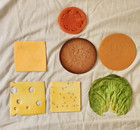 Mtc Style Meat Cheese Toppings Realistic Fake Plastic Food Sandwich Display Prop