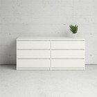 Tvilum Scottsdale 6 Drawer Double Dresser In White Wood Grain