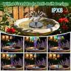 3 5w Solar Fountain With 3000mah Battery  Solar Fountain Pump Led Lights