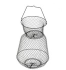 Collapsible Fish Basket W  Trap Doors Durable Fishing Gear Bottom Reinforcement