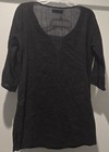 Old Navy 100  Cotton Tunic Top Beach Cover Up Deep Vneck Black Boho Hippie Small