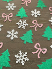 Glitter Christmas Tree And Pink Bow Confetti Christmas Decor Table Scatter