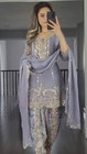Latest New Faux Georgette Attractive Top Dhoti With Dupatta For Party Wear