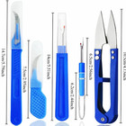 5pcs Blue Sewing Seam Ripper Kit With Stitch Removers And Scissors - New