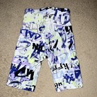 Calvin Klein Women   s Multicolor Graphic Print Biker Activewear Shorts Xs