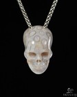 Necklace Of 1 4  Coral Fossil Hand Carved Crystal Skull Pendant  Skull Jewelry