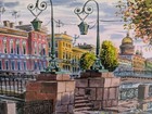 St  Petersburg Russian Painting Souvenir St  Isaacs Cathedral 